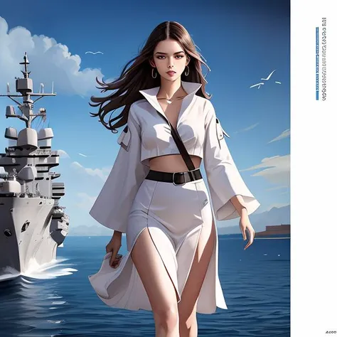 A fashion Catwalk on an aircraft carrier, Fashion Photography, Concept Art, Octane, Redshift, High Detail