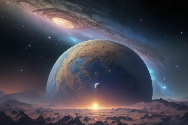 ((masterpiece)), ((best quality)), (photorealistic:1.2), highres, 8k uhd, planets in space, landscape, univers, stars, extremely detailed, perfect colors