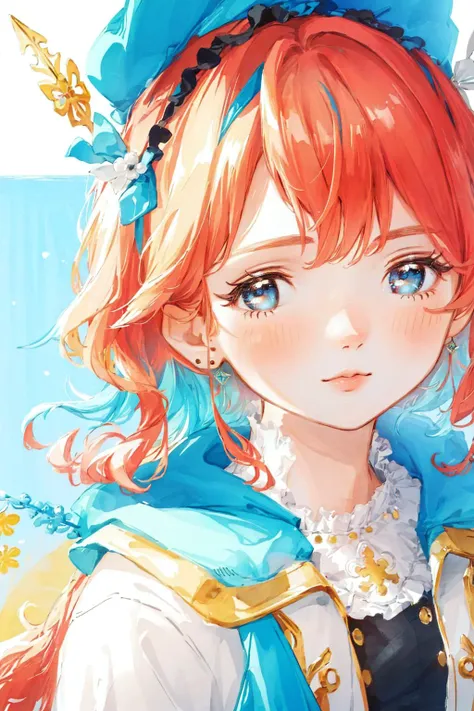 masterpiece, best quality, 8k, (vivid colors), illustration,
(watercolor), 1girl, candies, hair band, double horsetail, portrait, (elegant), beautiful, (big detailed eyes), <lora:shouhuiline:0.7> <lora:fashionGirl_v50:0.3>