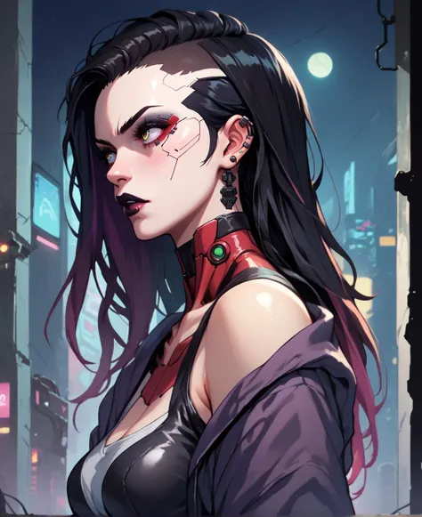 score_9, score_8_up, score_7_up, score_6_up, source_cartoon, girl, cyberpunk, big libs, goth, black hair, mechanical parts, night, neon <lora:detailed_hands:0.8>