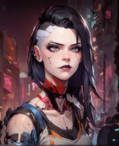 score_9, score_8_up, score_7_up, score_6_up, source_cartoon, girl, cyberpunk, big libs, goth, black hair, mechanical parts, night, neon <lora:detailed_hands:0.8>