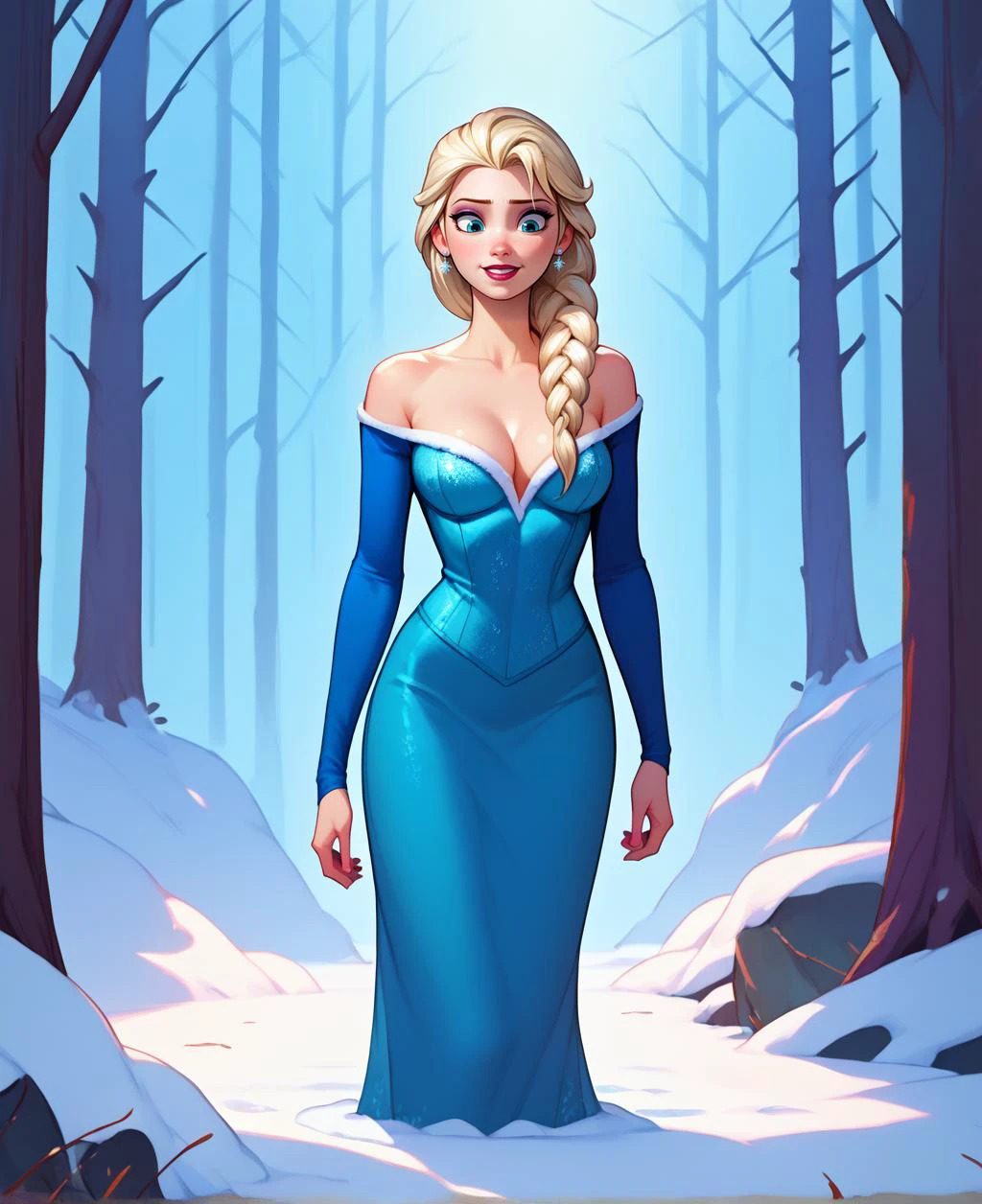 score_9, score_8_up, score_7_up, score_6_up, source_cartoon, girl, frozen \(disney\), , snow forest, <lora:detailed_hands:0.8>