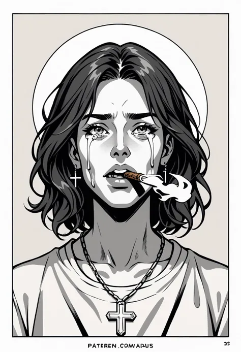 PonyXLV6_Scores a portrait of jesus with a cigar in his mouth crying at your images Aesthetic_PDXL