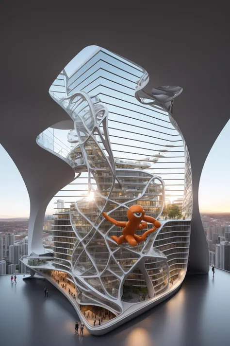 A futuristic and stunningly beautiful high-rise shopping center architectural structure with bold, futuristic design elements, blending seamlessly into the art form of digital illustration. Inspired by the works of Syd Mead. The scene showcases the center amidst a bustling city, its sleek lines contrasting with the urban environment. A warm color temperature adds vibrancy, highlighting the architectural details. Shoppers and visitors exhibit expressions of awe and excitement. Illuminated by soft, diffused lighting, the atmosphere exudes sophistication and promise of tomorrow
(masterpiece),(high quality), best quality, real,(realistic), super detailed, (full detail),(4k),8k,no humans, scenery, building, ((500-meter tall buildings)),outdoors, window, road, sky, street, lamppost, tree, power lines,,Organic modernist architecture, glass curtain walls, interesting shapes, super high-rise buildings in the block