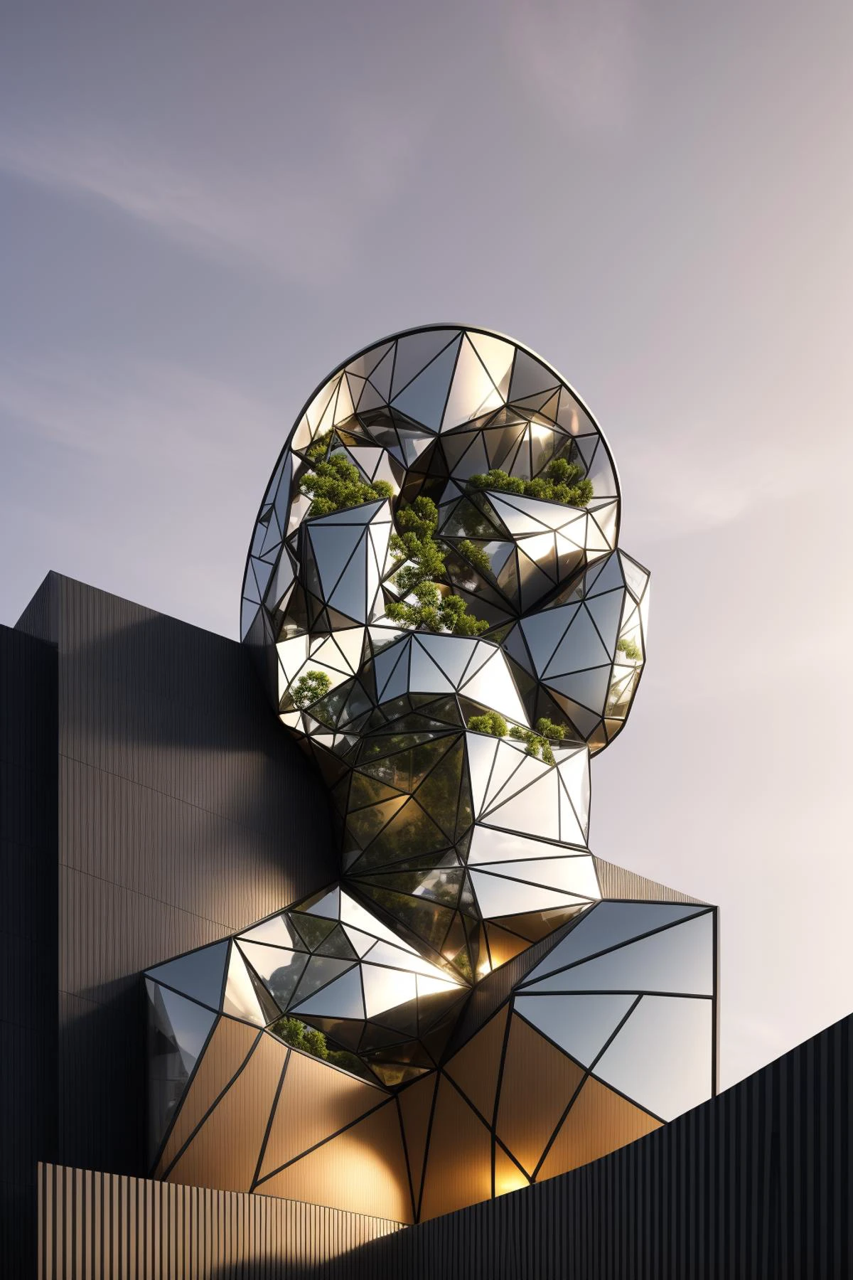 A futuristic and stunningly beautiful high-rise shopping center architectural structure with bold, futuristic design elements, blending seamlessly into the art form of digital illustration. Inspired by the works of Syd Mead. The scene showcases the center amidst a bustling city, its sleek lines contrasting with the urban environment. A warm color temperature adds vibrancy, highlighting the architectural details. Shoppers and visitors exhibit expressions of awe and excitement. Illuminated by soft, diffused lighting, the atmosphere exudes sophistication and promise of tomorrow
(masterpiece),(high quality), best quality, real,(realistic), super detailed, (full detail),(4k),8k,no humans, scenery, building, ((500-meter tall buildings)),outdoors, window, road, sky, street, lamppost, tree, power lines,,Organic modernist architecture, glass curtain walls, interesting shapes, super high-rise buildings in the block