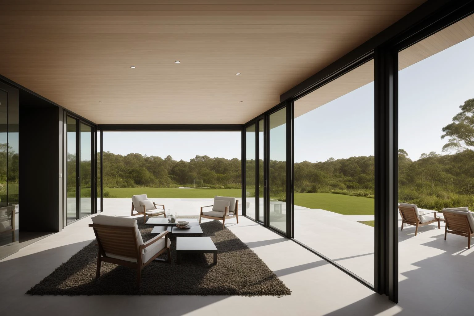 (exterior:1.4) A stunning digital illustration portraying a modern-style villa nestled alongside a serene river, designed by a renowned architect. Drawing inspiration from the works of Bjarke Ingels, the villa seamlessly blends with its surroundings. The illustration showcases the villa's unique architecture, with glass walls and open spaces that invite nature indoors. The color temperature is balanced, enhancing the harmony between the villa and the landscape. The residents' expressions radiate tranquility as they enjoy the waterfront view. Soft, natural lighting bathes the scene in a peaceful ambiance