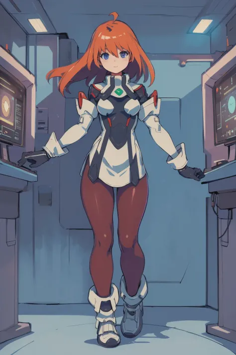 (masterpiece, best quality:1.3), interior of a sci-fi space station, 1girl, solo, elhaym van houten, uniform, contrapposto, gloves, (full body:1.4), (pantyhose:1.2), control panels, computers, window to space<lora:elhaymVanHouten_v10:1><lora:cutemix3:1.2><lora:cutemix4:0.5><lora:GoodHands-alpha3:1><lora:EnvyCuteMix01:0.2>