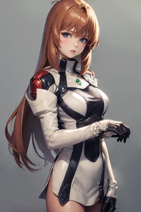 (masterpiece, best quality:1.2), <lora:xenogears_houten-10:1>, cowboy shot, solo, 1girl, elhaym von houten, parted lips, looking at viewer, uniform, gloves