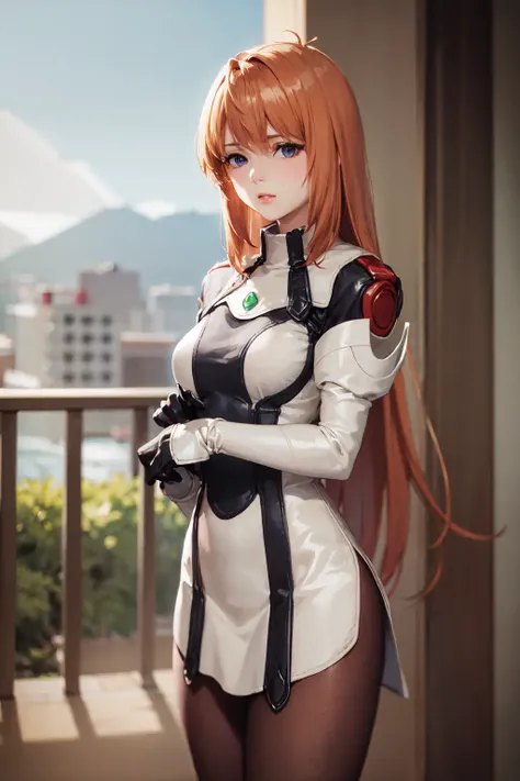 (masterpiece, best quality:1.2), <lora:xenogears_houten-10:1>, cowboy shot, solo, 1girl, elhaym von houten, parted lips, looking at viewer, uniform, pantyhose, gloves