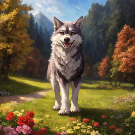 wolf, loona, hellhound, fur, anthro, detailed correct paws, anthropomorphic, furry, smiling, fur covered body, (slightly-chubby:0.7), full length view, facing viewer, detailed fur texture, fully in view, cute, solo, legs in view, knees, fur covered body, detailed fur, detailed facial features, fine art photography, high quality, hdr, 8k, 4k uhd wallpaper, beautiful, 8k, uhd, intricate detail, detailed, by popular digital, digital, watercolor, dark colors, watermark, hyper-resolution, 8k-resolution, hd, very detailed, beautiful colorized photograph, realistic, detailed image, photoshotography, very detailed picture, very detailed, detailed image, very beautiful, real life, (realistic proportions), (sharp focus:0.9), (masterpiece), Ultra realistic, masterpiece, highest quality, ultra detail,adorable, absurd res, by Pino Daeni, by Ruan Jia, by Shiitakemeshi, by Alayna Lemmer, by Carlo Galli Bibiena
