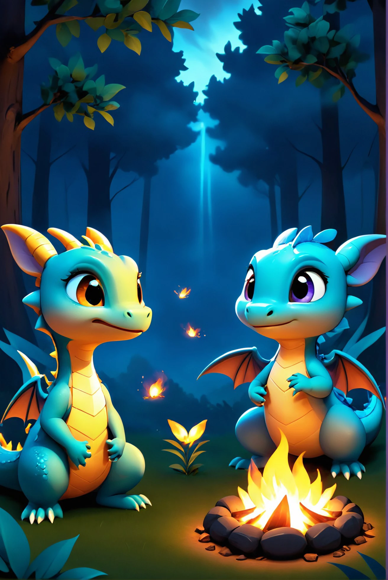 A group of  dragons attempting to breathe fire for the first time, with comical little puffs of smoke, in a clearing lit by the twinkling lights of fireflies at dusk., illustration, 3d, cartoon,
high resolution, high quality, detailed, masterpiece, hdr, sharp,
[CalArts Style style],[ abbe bi style], 
BREAK
score_9, score_8_up, score_7_up, score_6_up , amazing, beautiful, breathtaking, astonishing, brilliant, incredible,