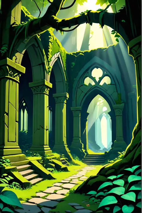 An ancient Celtic ruin, overgrown with ivy and moss, in the heart of a dense forest, with rays of light piercing through the foliage., illustration, 3d, cartoon,
high resolution, high quality, detailed, masterpiece, hdr, sharp,
[Gothic style],[ midjourney style], 
BREAK
score_9, score_8_up, score_7_up, score_6_up , amazing, beautiful, breathtaking, astonishing, brilliant, incredible,