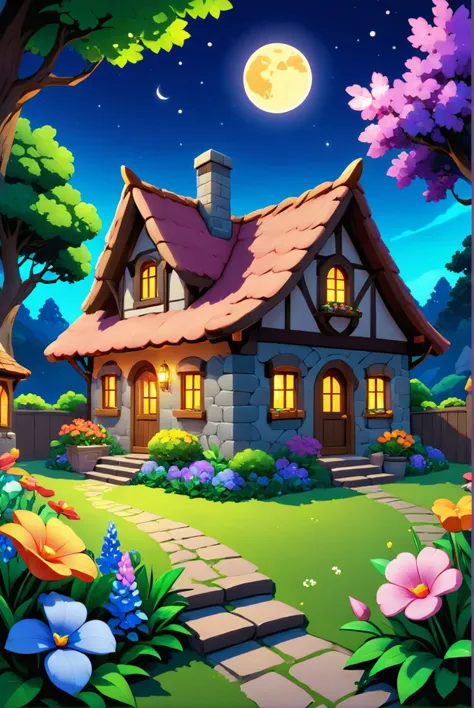 A vibrant, enchanted garden with a variety of magical flora glowing under the moonlight, with a quaint stone cottage in the background., illustration, 3d, cartoon,
high resolution, high quality, detailed, masterpiece, hdr, sharp,
[Pixel Art style],[ abbe bi style], 
BREAK
score_9, score_8_up, score_7_up, score_6_up , amazing, beautiful, breathtaking, astonishing, brilliant, incredible,