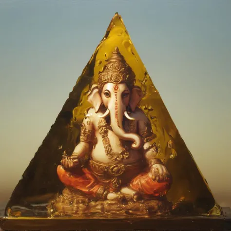 <lora:SDXL_Oil_Sa_May_V5:1> oil, a ganesha pyramid
