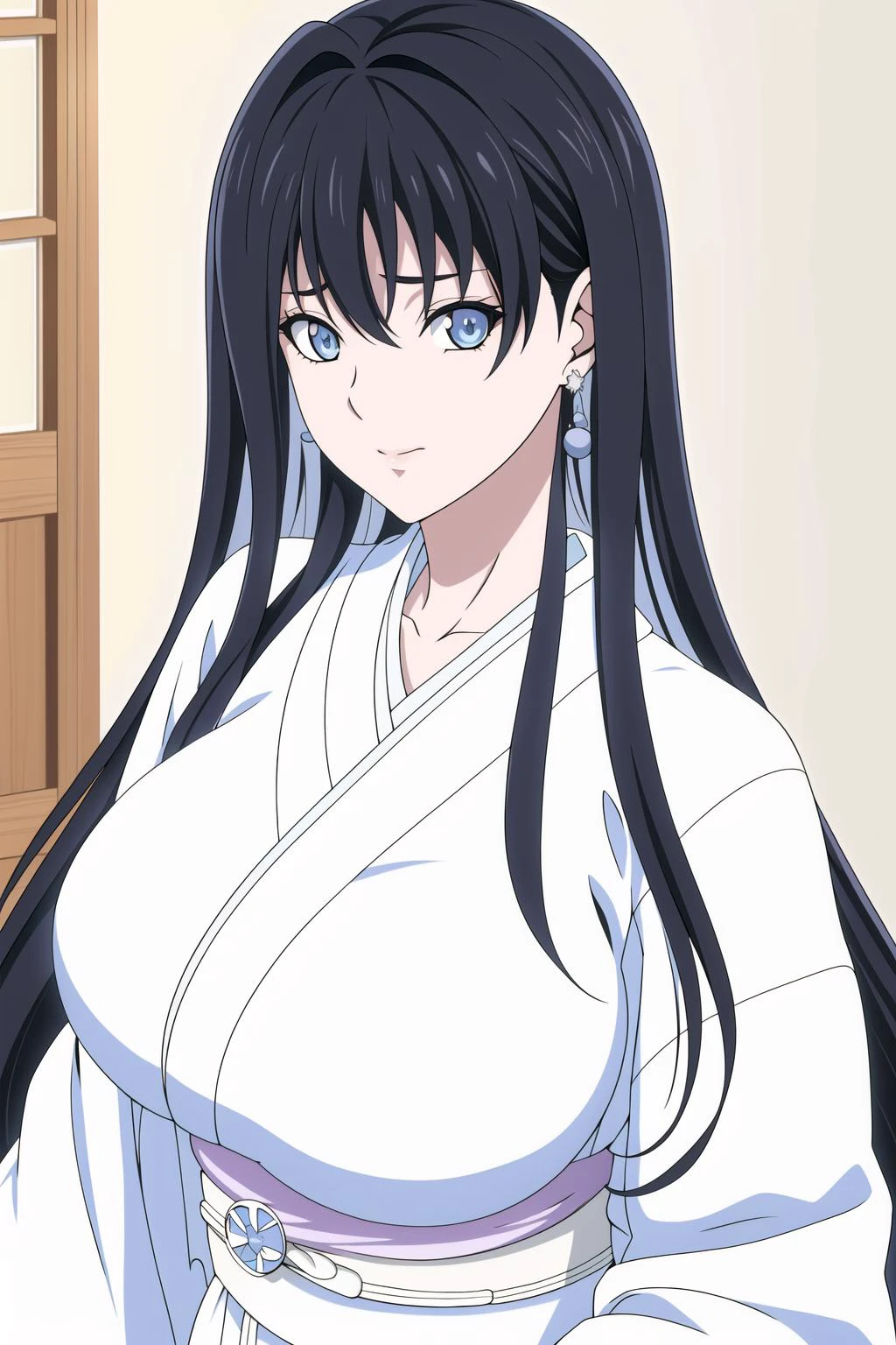 Simple White Background,
japanese clothes, white kimono, wide sleeves, long sleeves,
<lora:Yuki_onna_InSpectre-KK77-V1:0.7>,
blue eyes, black hair,bangs,Long hair,multicolored hair,
<lora:Oda_Non_Style-KK77-V2:0.3>,<lora:more_details:0.1>,
1 girl, 20yo,Young female,Beautiful long legs,Beautiful body,
Beautiful Nose,Beautiful character design, perfect eyes, perfect face,expressive eyes,perfect balance,
looking at viewer,(Focus on her face),closed mouth, (innocent_big_eyes:1.0),(Light_Smile:0.3),
official art,extremely detailed CG unity 8k wallpaper, perfect lighting,Colorful, Bright_Front_face_Lighting,White skin,
(masterpiece:1.0),(best_quality:1.0), ultra high res,4K,ultra-detailed,
photography, 8K, HDR, highres, absurdres:1.2, Kodak portra 400, film grain, blurry background, bokeh:1.2, lens flare, (vibrant_color:1.2),professional photograph,
(Beautiful,large_Breasts:1.4), (beautiful_face:1.5),(narrow_waist),