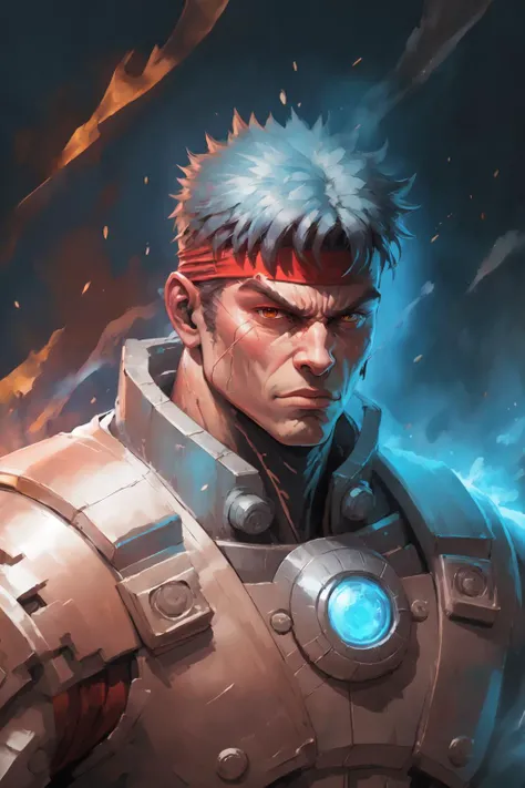 <lora:d3fr0:0.7> d3fr0 <lora:sfr1v:0.8> portrait, sfr1v man, d3fr0 armor, cryogenic