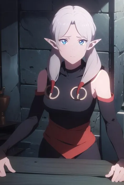 fymryn, <lora:fymryn-lora-nochekaiser:1>,
fymryn, pointy ears, elf, white hair, twintails, low twintails, medium hair, 
BREAK sleeveless, bare shoulders, hood, rings,,
BREAK looking at viewer,
BREAK outdoors,
BREAK <lora:GoodHands-vanilla:1>, (masterpiece:1.2), best quality, high resolution, unity 8k wallpaper, (illustration:0.8), (beautiful detailed eyes:1.6), extremely detailed face, perfect lighting, extremely detailed CG, (perfect hands, perfect anatomy),