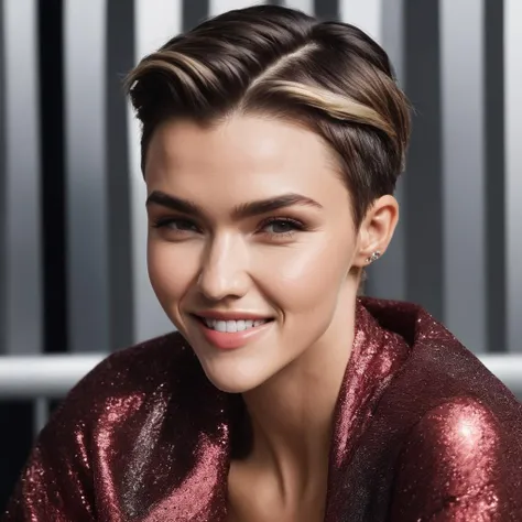 ruby_rose, <lora:RubyRoseXL:0.8>,, portrait, looking at the viewer, close up, upper body, smiling ((sharp face, detailed face, realistic face, naturtal skin, realistic skin, detailed skin, pores, detailed eyes,realistic eyes)), (masterpiece, best quality, ultra-detailed, best shadow), high contrast, (best illumination), ((cinematic light)), colorful, hyper detail, dramatic light, intricate details, (1 girl, solo) , ultra detailed artistic photography, dreamy, backlit, shadows, ultra high definition, 8k, ultra sharp focus, ultra high quality model, soft lighting, film photography, analogue photography, hyperrealism,