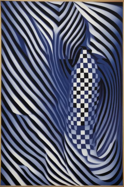 <lora:Op Art:1>Op Art - victor vasarely optical art, geometric form shaped sea waves, op art, made up of triangles and rectangles, thin and thik lines, horizontal and vertical lines