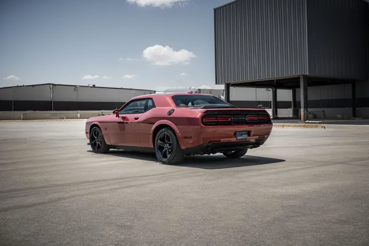 car,dodge challenger, <lora:DODGECHALLENGER:0.7>,1girl:1, standing