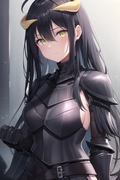 overlordalbedo, <lora:albedotest:1>, albedo, ahoge, black hair, horns, long hair, (yellow eyes:1.3),
BREAK armor, (black armor:2), armored boots, black cape, black pants, boobplate, boots, breastplate, cape,  gauntlets, pants, pauldrons, plate armor, shoulder armor, waist cape,
BREAK city,
BREAK looking at viewer,
BREAK <lora:GoodHands-vanilla:1>, (masterpiece:1.2), best quality, high resolution, unity 8k wallpaper, (illustration:0.8), (beautiful detailed eyes:1.6), extremely detailed face, perfect lighting, extremely detailed CG, (perfect hands, perfect anatomy),
