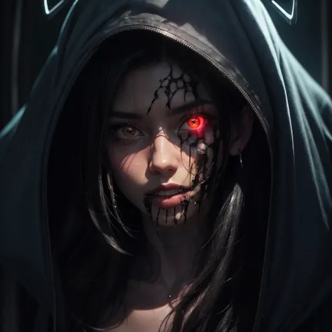 one eye, scary, evil eye, cyclops, inside a nightmare, dark forest, frightening, disturbing, doom, mrs. beautiful, creepy and her toys, 8k, pretty, nightmare, glowing red eyes, envy beauty, 64k resolution, ((highest quality best masterpiece)), sharp focus, good lighting, best quality, detailed, vibrant colors, (masterpiece, best quality, ultra-detailed, best shadow)(realistic:1.2) (detailed background,(best illumination), dynamic angle, ((cinematic light)), colorful, hyper detail, intricate details, <lora:DivineBeast:0.3> divine beast, "Generate a horrifying and deeply disturbing image that will send chills down the spine of anyone who gazes upon it. Create a nightmarish scene that redefines terror, featuring grotesque and unsettling elements that will haunt the viewer's nightmares for years to come."