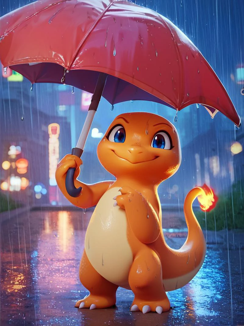 score_9, score_8_up, score_7_up, <lora:overwatch_rule34_xl_pd_goofy_16:0.8>
solo,
overwatch style, rain, holding umbrella, looking at viewer, night, standing, cute,
,
charmander from pokemon