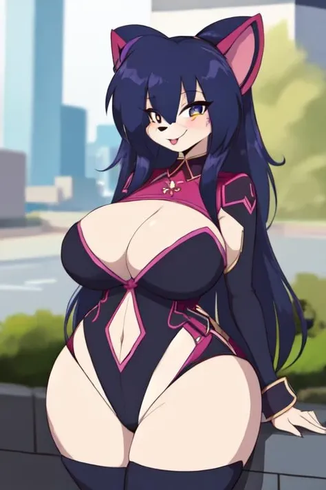 masterpiece, best quality, 1girl, solo, furry, furry female, busty, curvy,   <lora:MasterGodai:0.7>