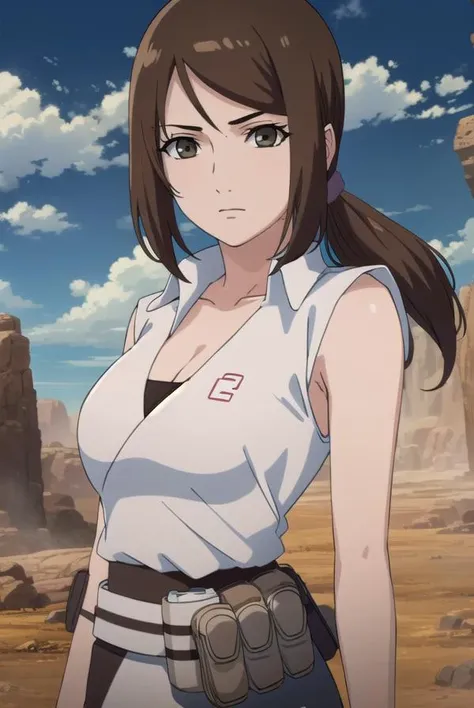 kunoichiameno, <lora:kunoichi ameno-lora-nochekaiser:1>,
ameno, short hair, brown hair, (brown eyes:1.3), (swept bangs:1.5), ponytail,
BREAK cleavage, shirt, whiteshirt, collared shirt, sleeveless, bike shorts,
BREAK outdoors, forest, nature, trees, grass, sky, clouds, sun,
BREAK looking at viewer, (cowboy shot:1.5),
BREAK <lyco:GoodHands-beta2:1>, (masterpiece:1.2), best quality, high resolution, unity 8k wallpaper, (illustration:0.8), (beautiful detailed eyes:1.6), extremely detailed face, perfect lighting, extremely detailed CG, (perfect hands, perfect anatomy),