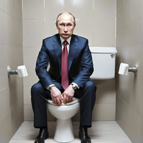 Putin sitting on toilet