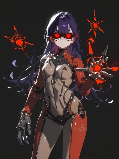 score_9,score_8_up,score_7_up,score_6_up,source_anime,
android, robot, joints, mechanical_arms, mechanical legs, long purple hair, hollow eyes, red pixel eyes, casting spell, magic, glowing hand, <lora:DollXL:0.6>, 
skinbodysuit, bodysuit, <lora:skinbodysuit_e4-000010:0.8>,