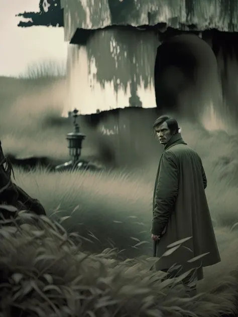 <lora:ANDREITARKOVSKY:1>envy woman in Andrei Tarkovsky, Stalker scene