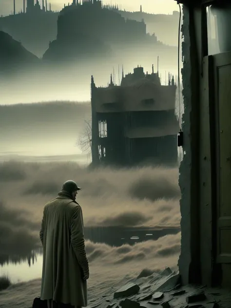 <lora:ANDREITARKOVSKY:1>Landscape scene from the film Stalker by Tarkovsky, high quality photographic image