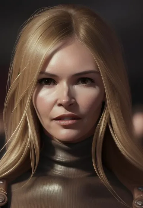 photo of elle, a woman as a movie star, modelshoot style, (extremely detailed CG unity 8k wallpaper), photo of the most beautiful artwork in the world, professional majestic oil painting by Ed Blinkey, Atey Ghailan, Studio Ghibli, by Jeremy Mann, Greg Manchess, Antonio Moro, trending on ArtStation, trending on CGSociety, Intricate, High Detail, Sharp focus, dramatic, photorealistic painting art by midjourney and greg rutkowski, (long brown coat), (turtleneck), ((comicon event)), (leather trousers), ((standing on the red carpet)), ((paparazzi in the background)), (looking at viewer), (detailed pupils:1.3), (modern outfit:1.2), (closeup), red lips, (eye shadow)