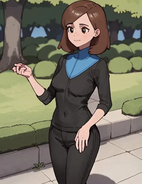 (masterpiece, best quality, hi res:1.2), 1girl, (solo:1.2),1girl, solo, champdelivery, black shirt, black pants, outdoors, <lora:Machamp Delivery Girl-10:0.7>, generation 5, <lora:Pokemon_Style:1>