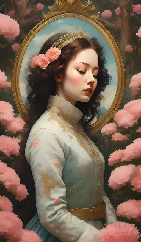 masterpiece, best quality,1girl, long hair, (glowing:1.15), (team:1.1), (flowers:1.15), (monarch:1.05), sleepy, Long coat <lyco:gpts4 lite dreamwave_278580:1.0>,