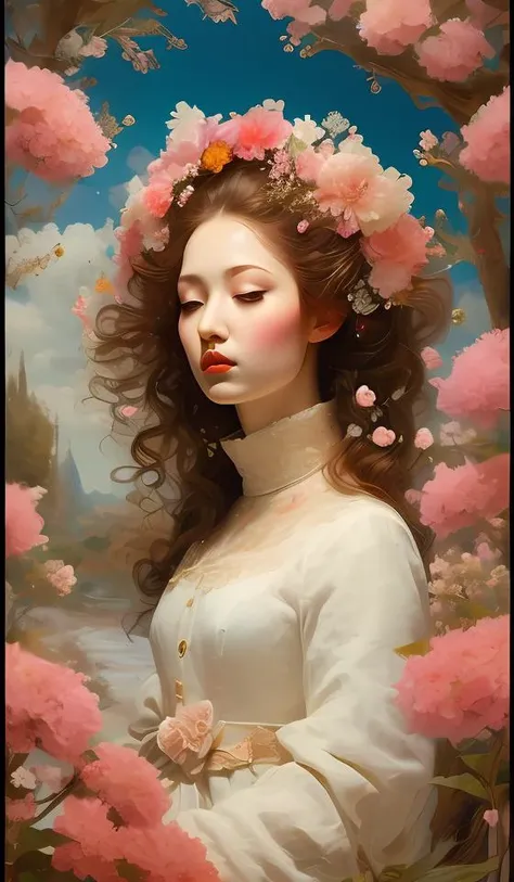 masterpiece, best quality,1girl, long hair, (glowing:1.15), (team:1.1), (flowers:1.15), (monarch:1.05), sleepy, Long coat <lyco:gpts4 lite dreamwave_278580:1.0>,