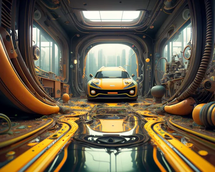 <lora:Psychedelic Rooms - [Trigger Words are Topnotch Artstyle] - LoRA:1> topnotch artstyle, broken accelerator pedal., The Sony Wonder Technology Lab, Sandstorm