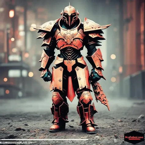 photo of intimidating (NeonMutation GrimKnights:1) Future Cyber Centurion standing, style by MushroomLove