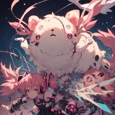 score_9, score_8_up, score_7_up, score_6_up, score_5_up, score_4_up, source_anime, frightfur sakura_miku, vocaloid, pink_hair, pink_eyes, fluffal, feral, looking at viewer:1.2, stuffing, blades, stitches, anime style, space station, brilliant,dimensional, <lora:Frightfurfluffal1-000004:1>,