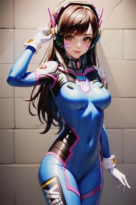 (masterpiece:1.2), best quality, masterpiece, highres, perfect lighting,1girl, alternate eye color, animal print, arm support, armor, bangs, blue sky, bodysuit, bracer, branch, breasts, brown eyes, brown hair, bunny print, charm \(object\), cherry blossoms, clothes writing, cloud, cloudy sky, d.va \(overwatch\), day, emblem, facepaint, facial mark, gloves, ground vehicle, headphones, high collar, logo, long hair, long sleeves, looking at viewer, mecha, medium breasts, meka \(overwatch\), motor vehicle, outdoors, parted lips, pauldrons, petals, pilot suit, pink lips, ribbed bodysuit, shoulder armor, shoulder pads, sitting, sitting on object, skin tight, sky, smile, solo, swept bangs, thigh strap, tree, turtleneck, whisker markings, white footwear, white gloves,<lora:DVA:0.7>