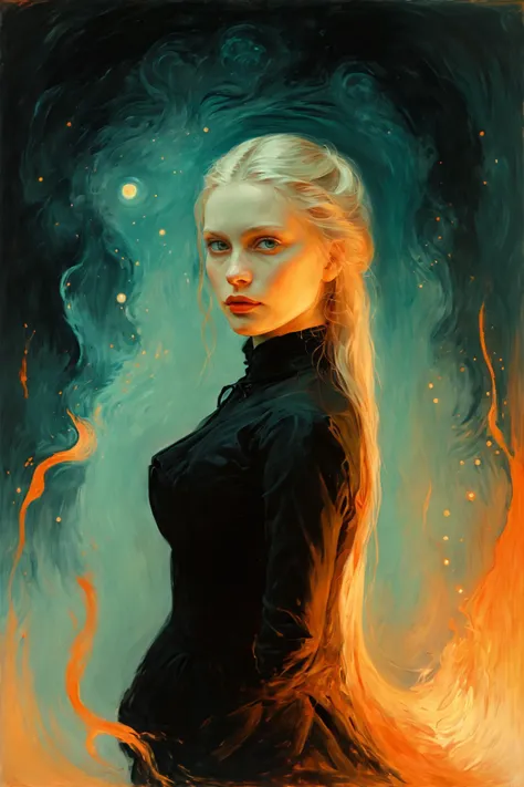 (art by Pál Szinyei Merse and Edvard Munch and Mort Künstler:1.2),
(analytical and far-out atmosphere, flame lights, aesthetic of bio art:0.1),
framing, daring unparalleled masterwork with intricate details,
(cyan and salmon colors:0.1),
<lora:MJ52:0.65> <lora:jsmnStyle:1> jsmn style
