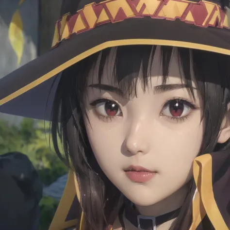 (((masterpiece, best quality, extremely detailed, HDR, colorful, cute face, clean face, ))),
((( 1girl, teenage))),
(((Megumin <lora:meguminV3:1>))), (( red eyes)), (((smirks))),
