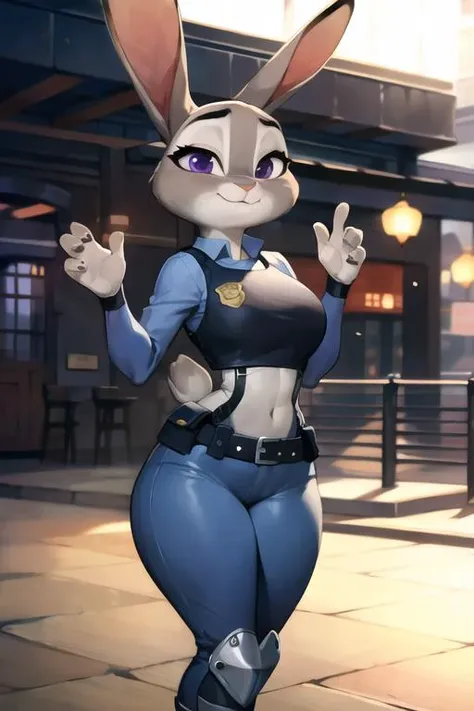 best quality, masterpiece, solo, 1girl,  <lora:Judy (lora):1>, JudyHopps, police uniform,