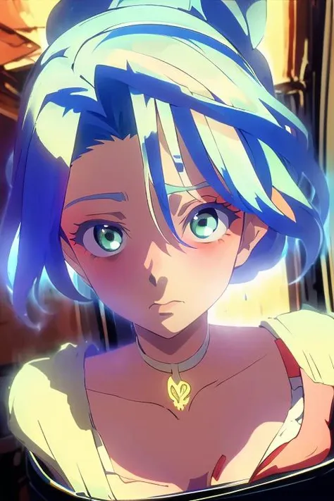 Saphir Maasa, single girl, ((Skin pale))(( blue eyes))((horns)), solo, looking at the viewer, smile, shirt, bare shoulders, jewelry, sitting, full body, flower, earrings, pants, off shoulder, short top, make-up, sitting on the edge of the palace balcony, white tiles, night, stars  , Off Shoulder Shirt (Realism: 1.2), (Realism), (Masterpiece: 1.2), (Best Quality), (Highly Detailed), (8k, 4k, Intricate), (Full Body Shot: 1), (85  mm), light particles, lighting, (highly detailed: 1.2), (face detailed: 1.2), (gradients), color, (eyes detailed: 1.2) (background detailed), landscape detailed, (dynamic angle: 1.2  ), (dynamic mode: 1.2), (third configuration rule: 1.3), (work path: 1.2)