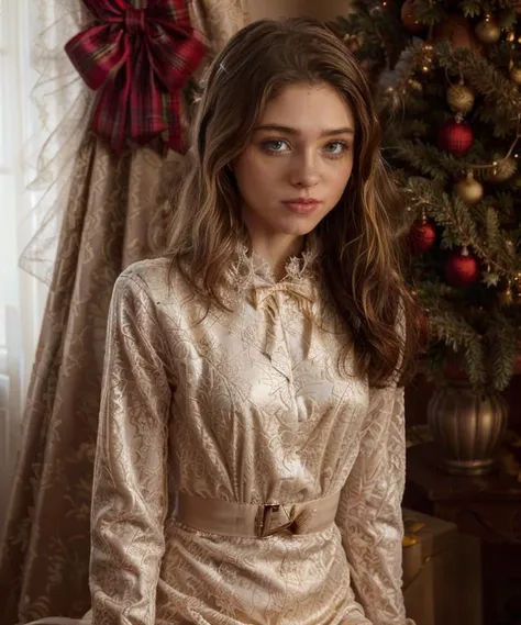 RAW, 50mm f 1.2, full body photograph or gorgeous fit, thin n4t4l14d, face , wearing a red Victorian dress posing in front of ((Christmas tree)) in large Victorian Room, fireplace, eye contact, flirty smile, hyperdetailed
<lora:n4t4l14d:1>