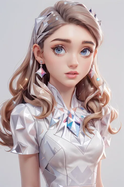 n4t4l14d, face, full white dress, polygon, crystals <lora:n4t4l14d:1> <lora:ral-crystals-sd15:0.5> <lora:ral-polygon-sd15:0.5>