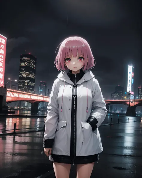 (best quality), highres, <lora:add_detail:-0.6>, <lora:ishikei_v0.1:1> 1girl, city, night, rain, raincoat, neon lights,