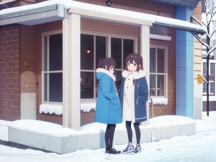 (best quality), highres, <lora:add_detail:-0.6> <lora:onimai:0.9> courtyard, puffy coat, winter