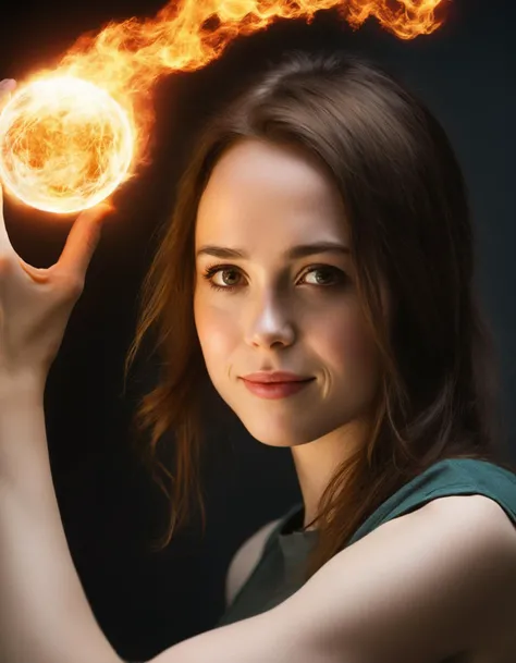 beautiful (((ohwx woman))) doing an epic dance with a ball of fire, art by ilya kuvshinov and lois van baarle ross tran trending on deviantart pinterest hyper detailed photorealistic highlights & shadow hd 8k post-processing high resolution award winning photography portrait cinematic lightning lighting chiaroscuro composition 85mm f1.4 dg os r lens in the style alphonse mucho le <lora:epage_lora_sdxl_v1-000008:1>